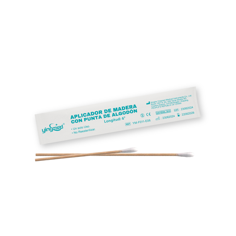 APLICADORES DE MADERA CON ALGODÓN ESTÉRIL